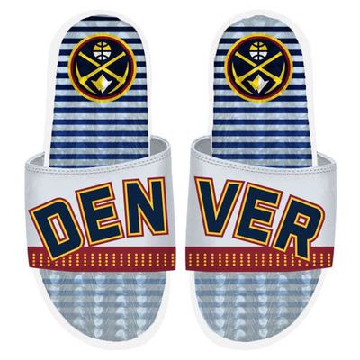 ISLIDE White Denver Nuggets 2022/23 City Edition Gel Slide Sandals
