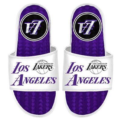 ISLIDE White Los Angeles Lakers 2022/23 City Edition Gel Slide Sandals