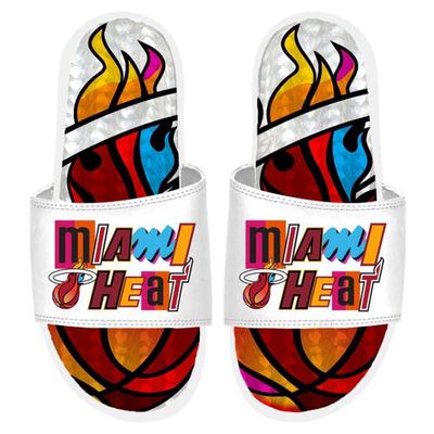 ISLIDE White Miami Heat 2022/23 City Edition Gel Slide Sandals