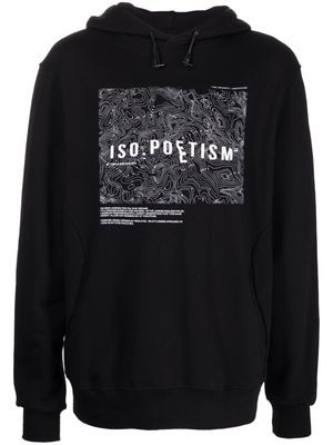 ISO.POETISM graphic-print cotton hoodie - Black