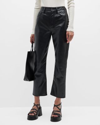 Isola Leather Bootcut Ankle Pants