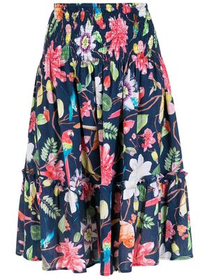 Isolda all-over floral print skirt - Blue
