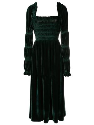 Isolda Daphne velvet midi dress - Green