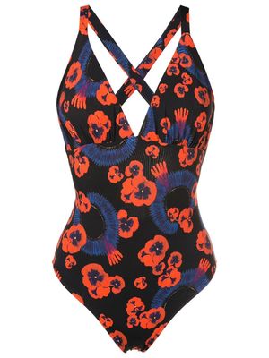 Isolda floral-print one-piece swimsuit - Black