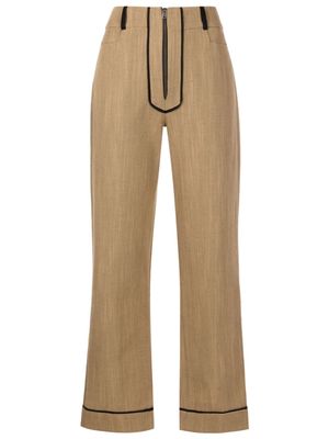 Isolda Susan fine-check cropped trousers - Brown