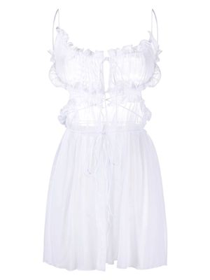 ISOSCELES gathered-detail babydoll dress - White