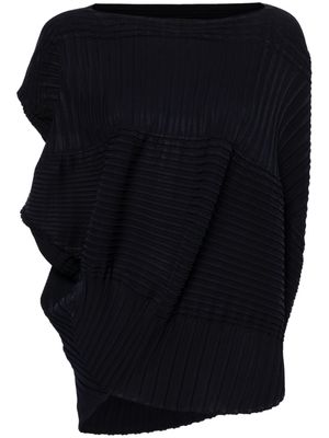 Issey Miyake Aerate Pleats asymmetric tunic - Black