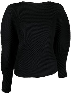 Issey Miyake asymmetric-design recycled-polyester sweatshirt - Black