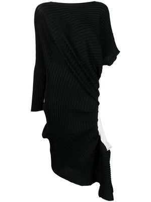 Issey Miyake asymmetric draped dress - Black