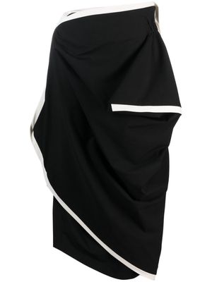 Issey Miyake asymmetric draped midi skirt - Black