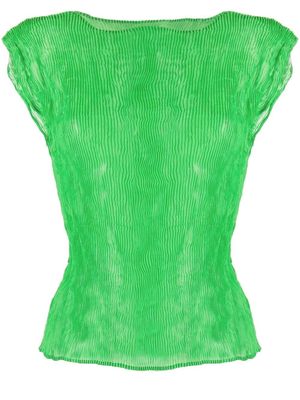 Issey Miyake Chiffon Twist pleated T-shirt - Green