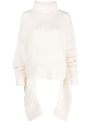 Issey Miyake cut-out tied knitted jumper - Neutrals