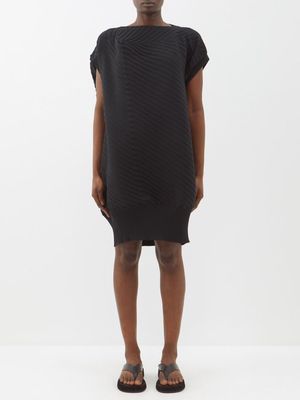 Issey Miyake - Draped Technical-pleated Jersey Dress - Womens - Black