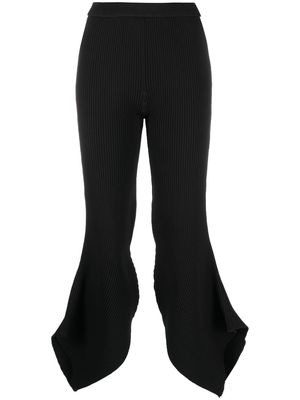 Issey Miyake Fluidity Arc ribbed-knit trousers - Black