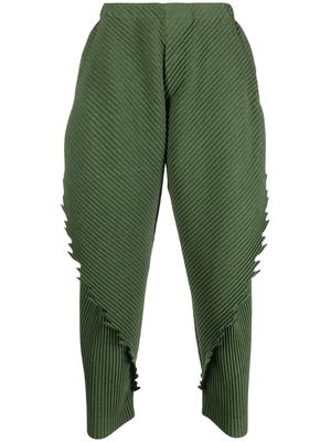 Issey Miyake fully-pleated balloon-cut trousers - Green