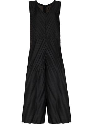 Issey Miyake herringbone pleated jumpsuit - Black