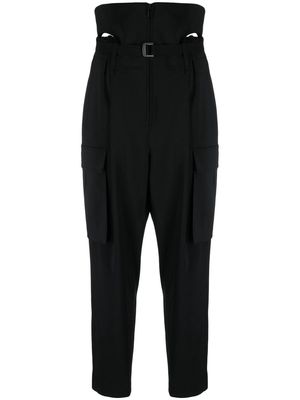 Issey Miyake in-built waist detail tapered trousers - Black