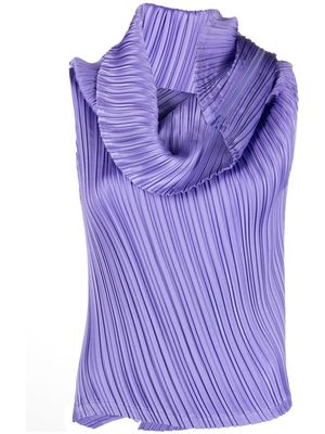 Issey Miyake Intangible pleated sleeveless top - Purple