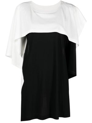 Issey Miyake layered draped cotton T-shirt - Black