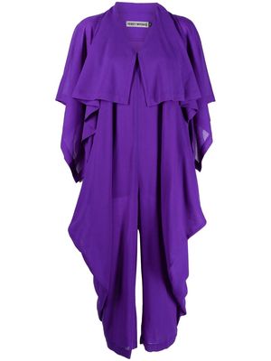 Issey Miyake layered wool-blend jumpsuit - Purple