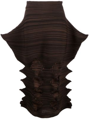 Issey Miyake Linkage sculptural midi skirt - Brown