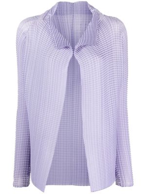 Issey Miyake long-sleeve crinkle-effect jacket - Purple