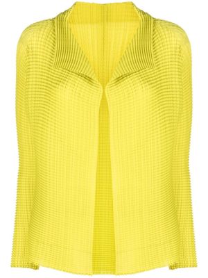 Issey Miyake long-sleeve crinkle-effect jacket - Yellow