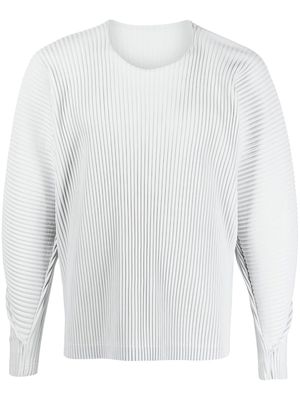 Issey Miyake micro-pleated design jumper - Grey