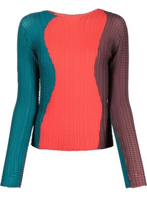 Issey Miyake pleated knitted top - Red
