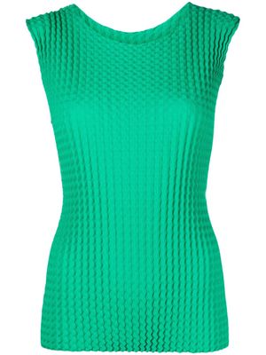 Issey Miyake plissé-effect sleeveless top - Green