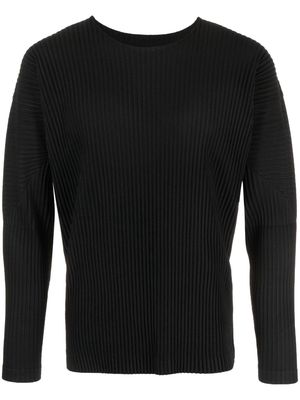 Issey Miyake plissé long-sleeve T-shirt - Black