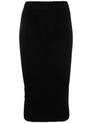 Issey Miyake plissé straight skirt - Black