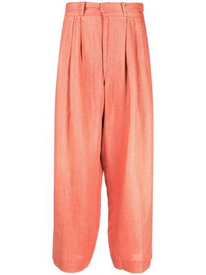 Issey Miyake Pre-Owned 1980s loose-leg linen trousers - Pink