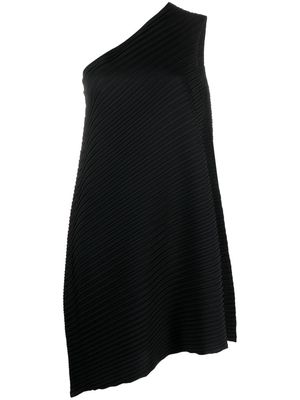 Issey Miyake Reiteration one-shoulder pleated dress - Black