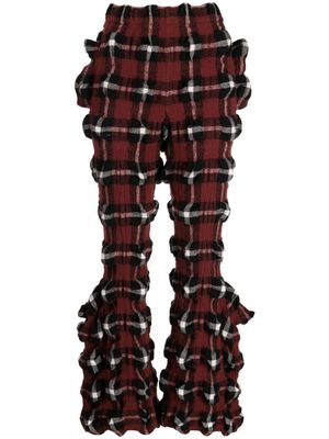 Issey Miyake Rhythm checked bootcut trousers - Multicolour