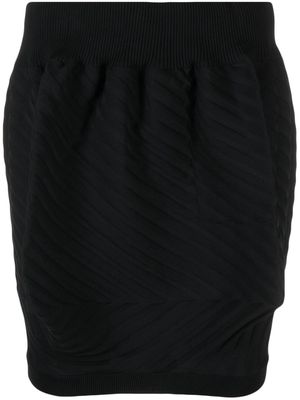 Issey Miyake ribbed-knit asymmetric skirt - Black