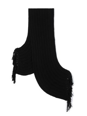 Issey Miyake ribbed-knit tasseled scarf - Black