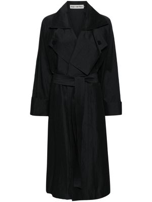 Issey Miyake Shaped Membrane belted maxi coat - Black