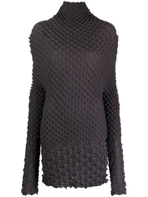 Issey Miyake Shell-knit wool-blend minidress - Grey