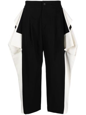 Issey Miyake Square One draped tapered trousers - Black