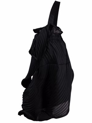 Issey Miyake strap-detail plissé-effect skirt - Black