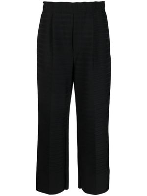 Issey Miyake striped cropped trousers - Black