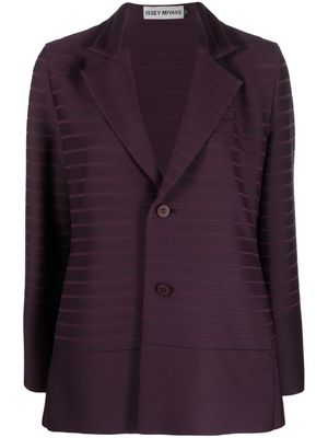 Issey Miyake striped single-breasted blazer - Purple