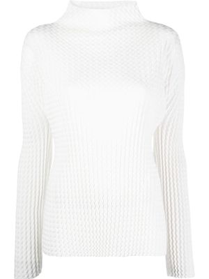 Issey Miyake textured knit jumper - White