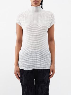 Issey Miyake - Wooly Pleats High-neck Top - Womens - White