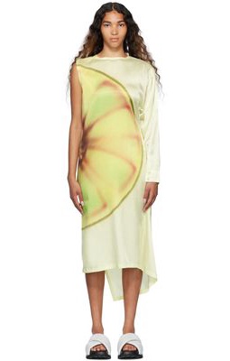 Issey Miyake Yellow Slice Midi Dress