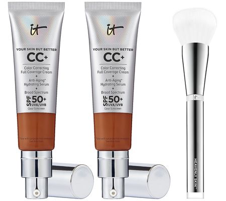 IT Cosmetics CC Cream SPF 50 Foundation Duo with Brush