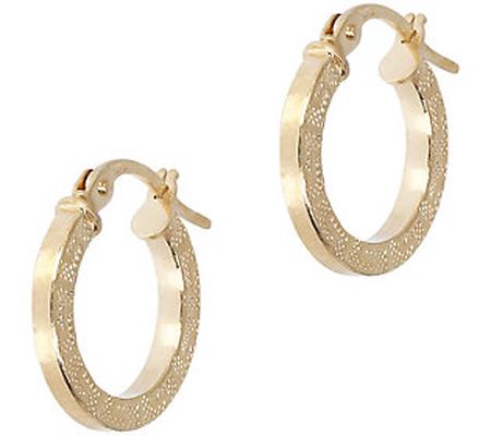 Italian Gold 1/2" Round Hoop Earrings, 14K