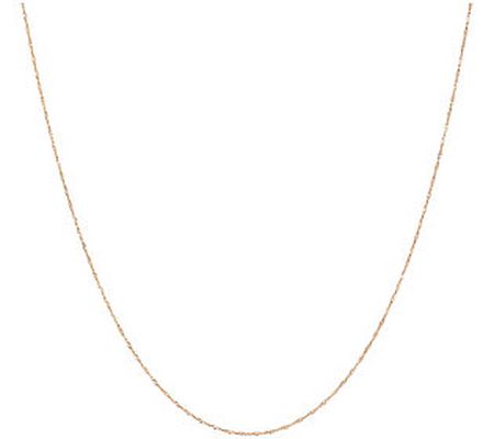 Italian Gold 15" Singapore Link Necklace, 14K