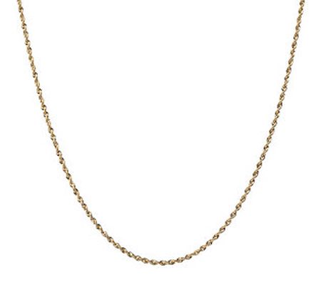 Italian Gold 16" Rope Chain Necklace, 18K